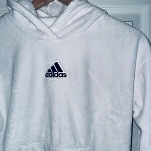 Adidas White Fleece Hoodie New